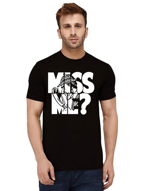 men round neck front printed t-shirt - 21011254 - Very Small Image - 1