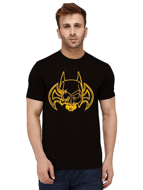 black front printed casual t-shirt - 21011405 - Very Small Image - 1