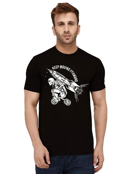 men front print round neck t-shirts - 21011497 - Very Small Image - 1