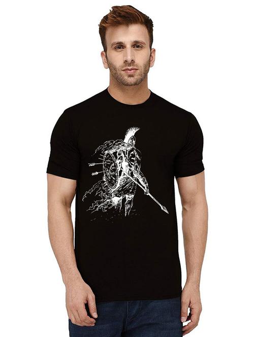 men's round neck front print t-shirt - 21011526 - Very Small Image - 1