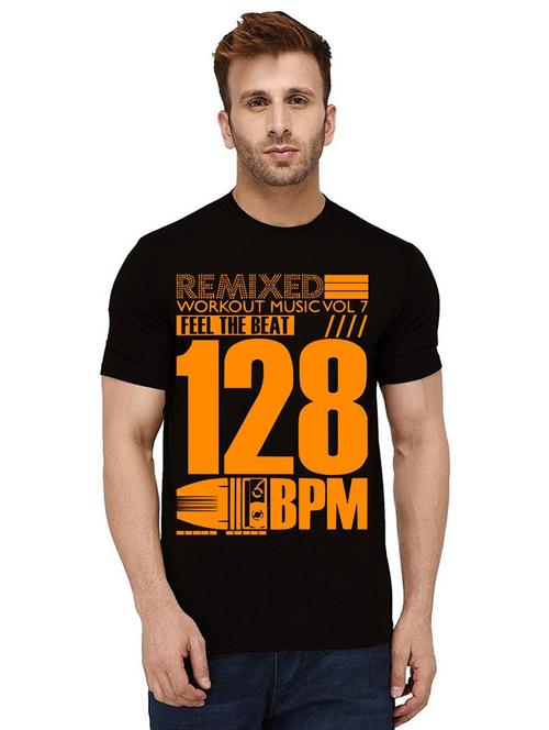 men round neck front print t-shirt - 21011549 - Very Small Image - 1