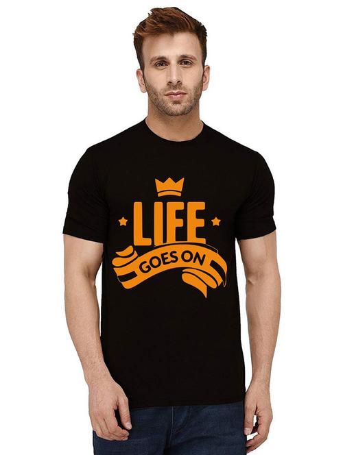 men round neck front printed t-shirt - 21011643 - Very Small Image - 1