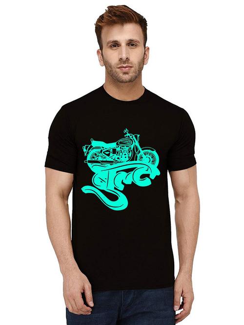 black front printed casual t-shirt - 21011659 - Very Small Image - 1