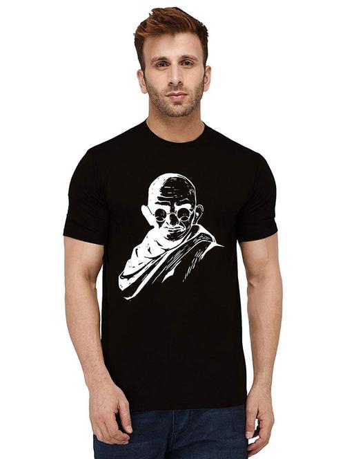 men round neck front print t-shirt - 21011675 - Very Small Image - 1