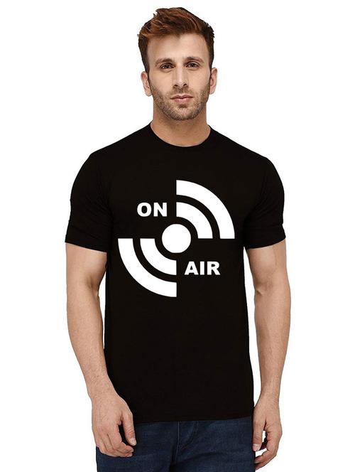 men round neck front print cotton t-shirt - 21011726 - Very Small Image - 1