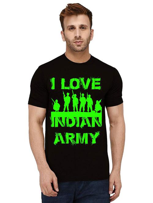 black front printed casual t-shirt - 21011729 - Very Small Image - 1