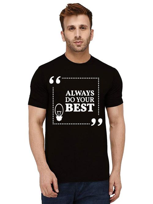 men round neck front print t-shirt - 21011993 - Very Small Image - 1