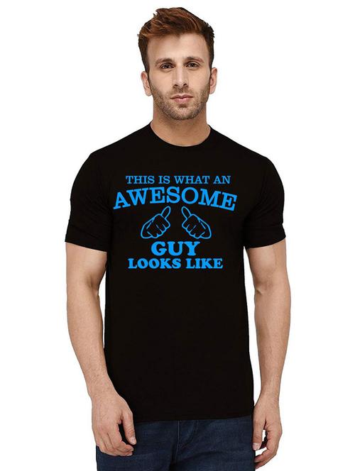 men round neck front print t-shirt - 21012016 - Very Small Image - 1