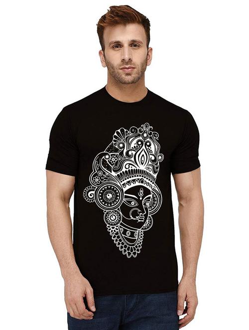 men round neck front print t-shirt - 21012132 - Very Small Image - 1