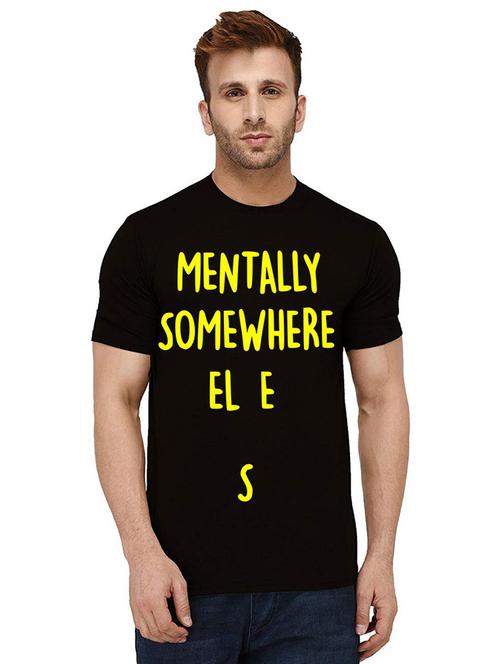 men round neck front print t-shirt - 21012146 - Very Small Image - 1