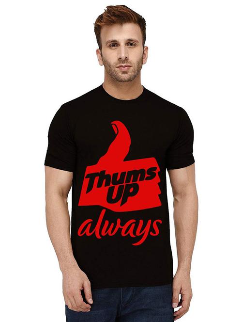 black front printed casual t-shirt - 21012172 - Very Small Image - 1