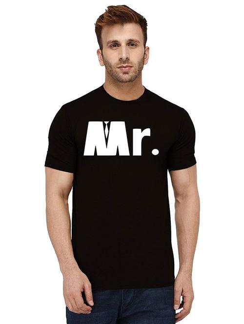 black front printed casual t-shirt - 21012191 - Very Small Image - 1