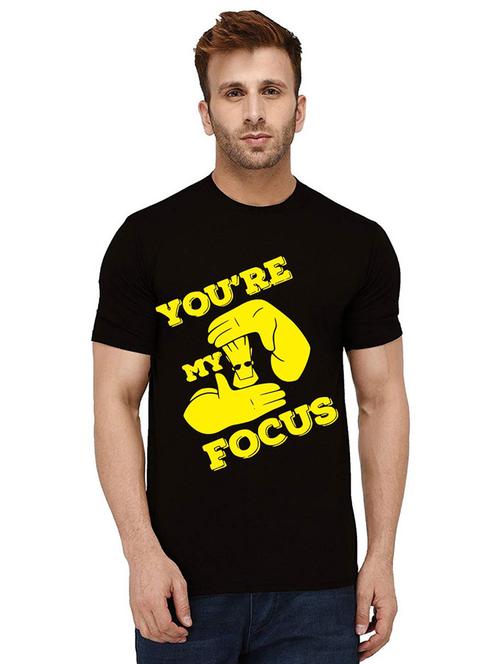 men round neck front print t-shirt - 21012211 - Very Small Image - 1