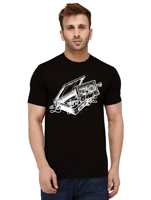 men chest print round neck t-shirt - 21012224 - Very Small Image - 1