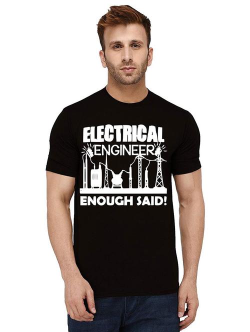 black front printed casual t-shirt - 21012244 - Very Small Image - 1