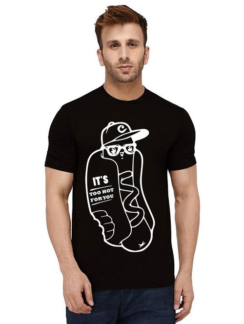 men round neck front print t-shirt - 21012245 - Very Small Image - 1