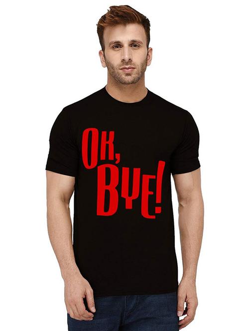 black front printed casual t-shirt - 21012272 - Very Small Image - 1