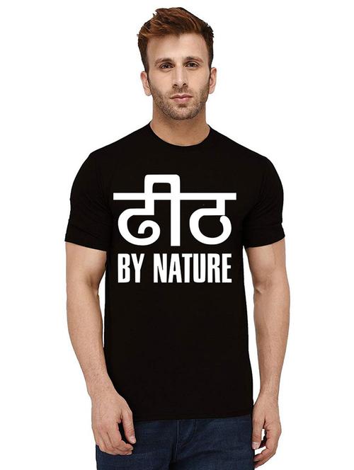 men round neck front print t-shirt - 21012331 - Very Small Image - 1