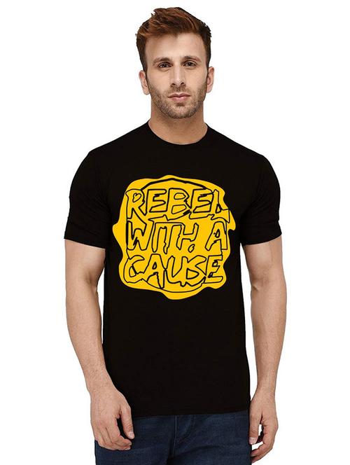 men round neck front print t-shirt - 21012333 - Very Small Image - 1