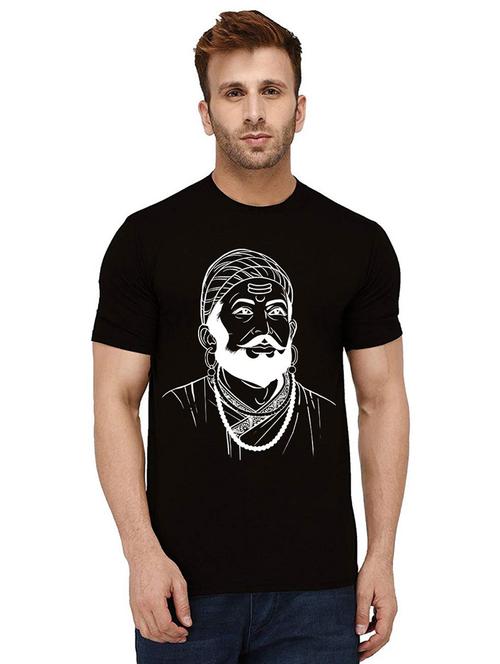 men front print round neck t-shirts - 21012334 - Very Small Image - 1