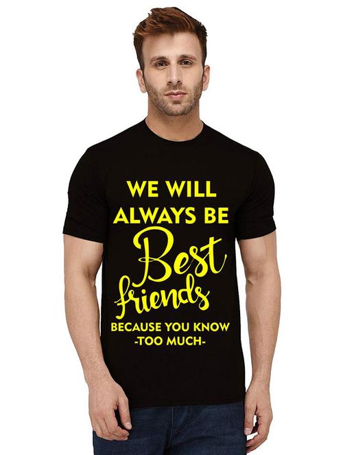 men's round neck front print t-shirt - 21012365 - Very Small Image - 1