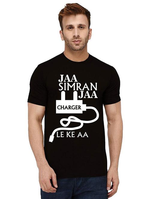 men round neck front print t-shirt - 21012415 - Very Small Image - 1