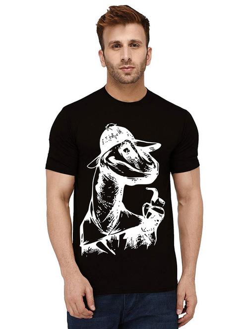 men round neck front printed t-shirt - 21012452 - Very Small Image - 1