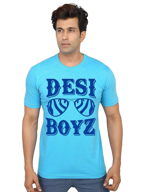 men round neck front print cotton t-shirt - 21012666 - Very Small Image - 1