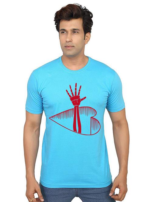 men round neck front print t-shirt - 21012731 - Very Small Image - 1