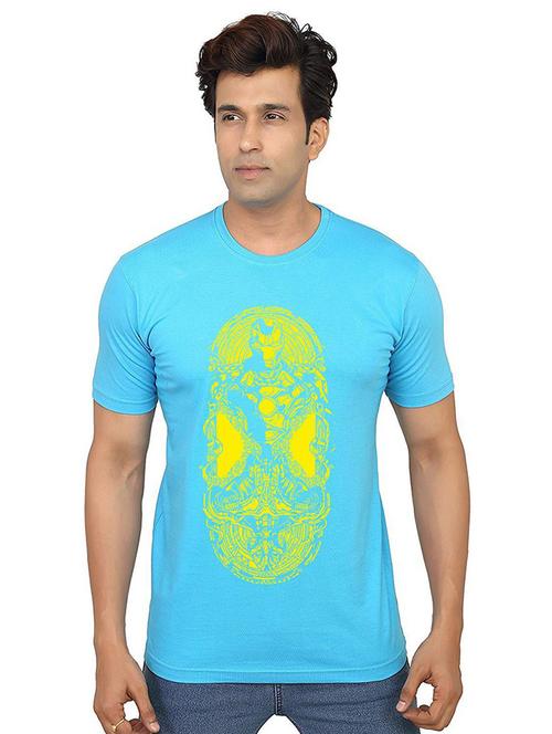 men round neck front print t-shirt - 21012767 - Very Small Image - 1