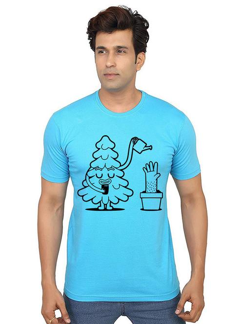 men's round neck front print t-shirt - 21012784 - Very Small Image - 1