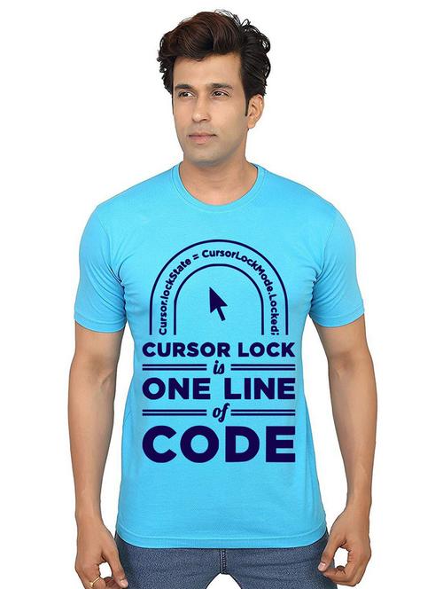 light blue front printed casual t-shirt - 21012934 - Very Small Image - 1