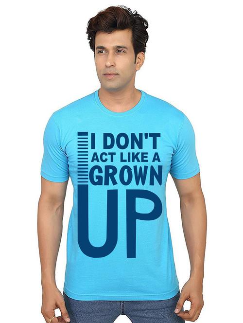 men round neck front print t-shirt - 21012986 - Very Small Image - 1