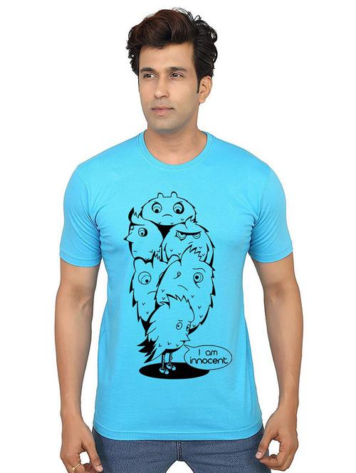 men round neck front print t-shirt - 21012993 - Very Small Image - 1