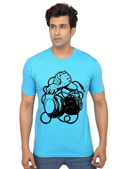 men round neck front print t-shirt - 21013067 - Very Small Image - 1