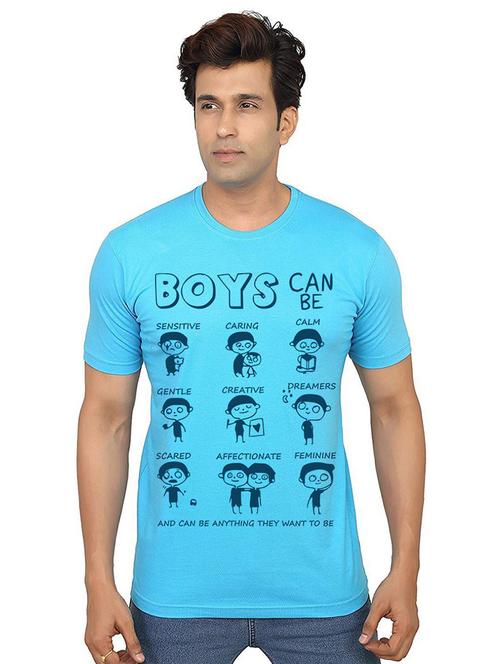 men front print round neck t-shirts - 21013172 - Very Small Image - 1