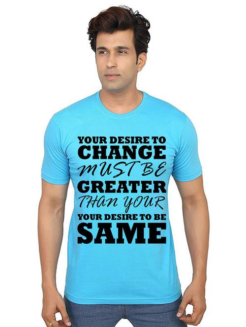 men round neck front print t-shirt - 21013187 - Very Small Image - 1