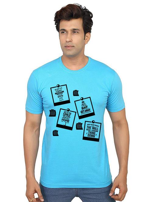 men round neck front print t-shirt - 21013200 - Very Small Image - 1