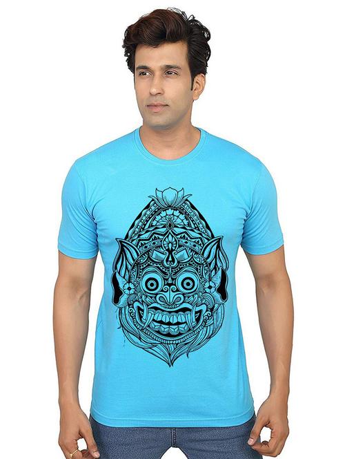 men round neck front print t-shirt - 21013401 - Very Small Image - 1