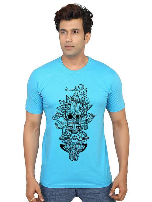 men front print round neck t-shirts - 21013407 - Very Small Image - 1