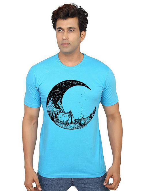men round neck front print t-shirt - 21013410 - Very Small Image - 1