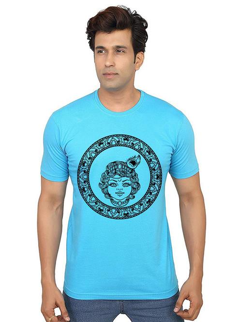 men round neck front print t-shirt - 21013426 - Very Small Image - 1