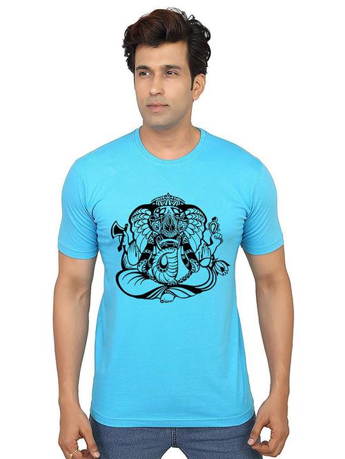 men's round neck front print t-shirt - 21013432 - Very Small Image - 1