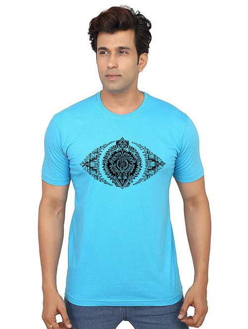 men round neck chest printed t-shirt - 21013440 - Very Small Image - 1