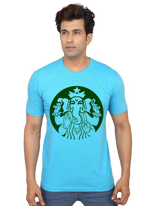 men's round neck front print t-shirt - 21013442 - Very Small Image - 1