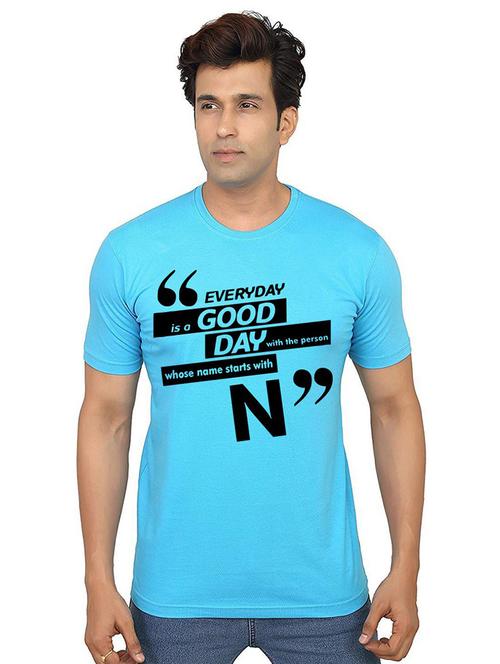 men round neck front print t-shirt - 21013481 - Very Small Image - 1