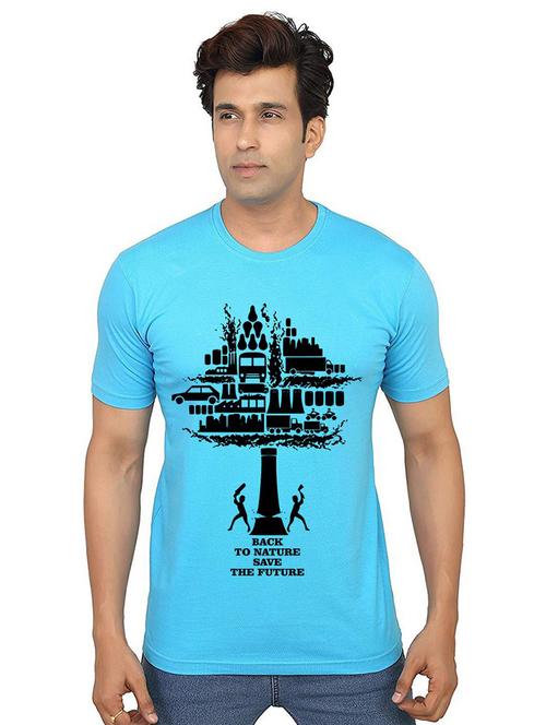 men round neck front print t-shirt - 21013550 - Very Small Image - 1