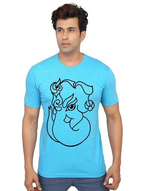 men round neck front print t-shirt - 21013552 - Very Small Image - 1