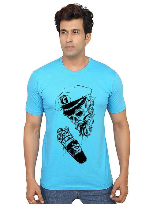 men round neck front printed t-shirt - 21013589 - Very Small Image - 1