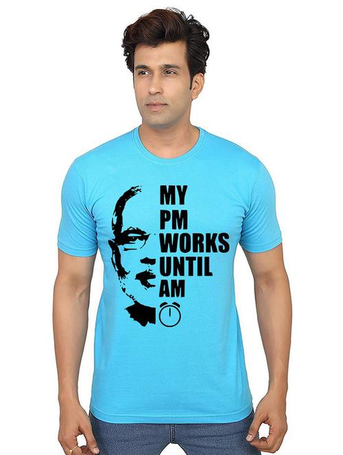 men round neck front print t-shirt - 21013703 - Very Small Image - 1